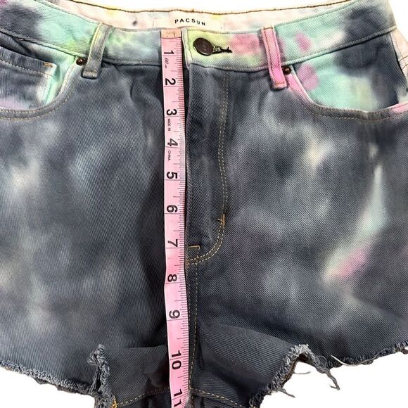 PacSun ~ High Rise Festival Tie Dye Cutoff shorts ~ size 27 - Picture 9 of 12